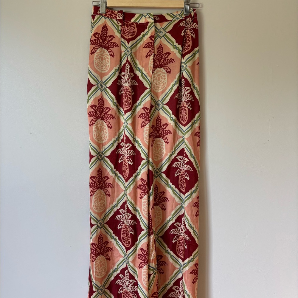 FARM Rio Orange Maxi Pencil Pants for Resort Wear